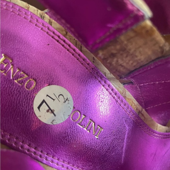 Enzo Angiolini Danicio Sandals Wood Block Platform Heels 7.5 - Picture 5 of 6